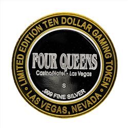 .999 Silver Four Queens Hotel and Casino Las Vegas $10 Casino Gaming Token Limit