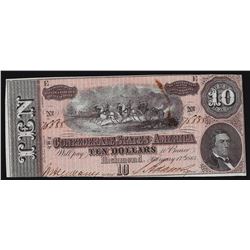 1864 $10 The Confederate States of America Note