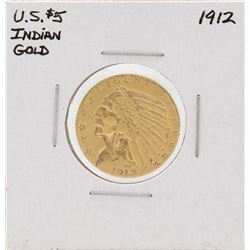 1912 $5 Indian Head Half Eagle Gold Coin