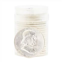 Roll of (20) 1957 Brilliant Uncirculated Franklin Half Dollars