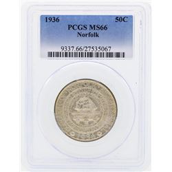 1936 Norfolk Commemorative Half Dollar Coin PCGS MS66