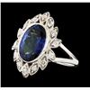 Image 2 : 14KT White Gold 4.29ct Tanzanite and Diamond Ring