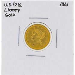 1861 $2 1/2 Liberty Head Quarter Eagle Gold Coin
