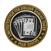 Image 2 : .999 Silver Four Queens Casino hotel Las Vegas $10 Casino Gaming Token Limited E
