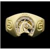 Image 1 : 14KT Yellow Gold Men's Horseshoe Ring