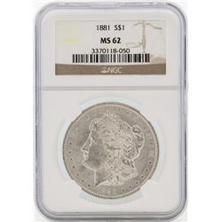 1881 $1 Morgan Silver Dollar Coin NGC MS62