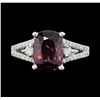 Image 1 : 14KT White Gold 4.21ct Pink Zircon and Diamond Ring