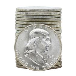 Roll of (20) 1963 Brilliant Uncirculated Franklin Half Dollar Coins