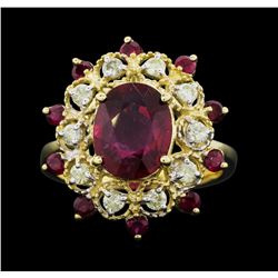 14KT Yellow Gold 3.87ctw Ruby and Diamond Ring