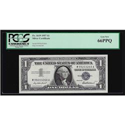 1957 $1 Silver Certificate Note PCGS Gem New 66PPQ