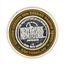 .999 Silver New York New York $10 Casino Gaming Token Limited Edition