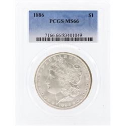 1886 $1 Morgan Silver Dollar Coin PCGS MS66