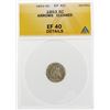 Image 1 : 1853 Seated Half Dime Coin Arrows Cleaned ANACS EF40 Details