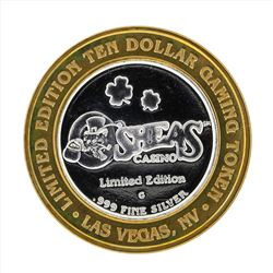 .999 Silver Osheas Casino $10 Casino Gaming Token Limited Edition