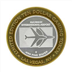 .999 Silver McCarran International Airport $10 Casino Gaming Token Limited Editi