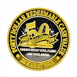 .999 Silver Harveys Resort Hotel and Casino $10 Casino Gaming Token Limited Edit