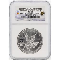 2008 $5 Canada Maple Leaf Vancouver 2010 Olympics NGC MS68