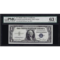 1935D $1 Silver Certificate Note Wide PMG Choice Uncirculated 63EPQ