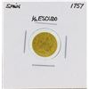 Image 1 : 1757 Ferdinand VI Spanish 1/2 Escudos Gold Coin