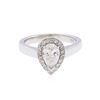 Image 1 : 14KT White Gold 0.97ctw Pear Shaped Diamond Engagement Ring
