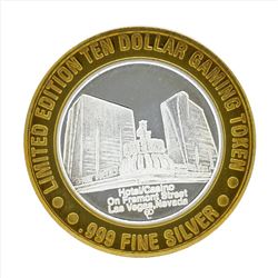 .999 Silver Four Queens Casino hotel Las Vegas $10 Casino Gaming Token Limited E