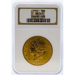 1903 $20 Liberty Head Double Eagle Gold Coin NGC MS65