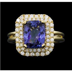 14KT White Gold 3.66ct Tanzanite and Diamond Ring