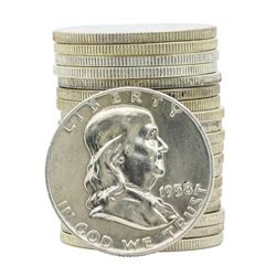 Roll of (20) 1958-D Brilliant Uncirculated Franklin Half Dollar Coins
