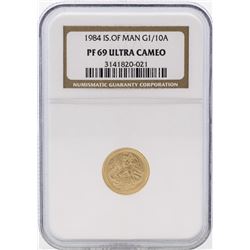 1984 Isle of Man 1/10 oz Angel Gold Proof Coin NGC PF69 Ultra Cameo