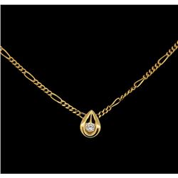 14KT Yellow Gold 0.13ct Diamond Drop Pendant with Chain