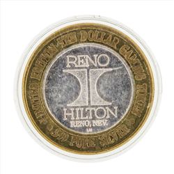 .999 Silver Reno Hilton $10 Casino Gaming Token Limited Edition