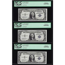 (3) Sequential 1935H $1 Silver Certificate Notes PCGS Choice New 63PPQ