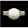 Image 1 : David Yurman .925 Silver 0.40ctw Diamond and Pearl Ring