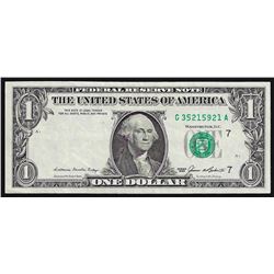 1985 $1 Federal Reserve Note Missing Left Serial Number ERROR