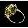 Image 3 : 14KT Yellow Gold 5.49ct Peridot and Diamond Ring