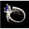 Image 3 : 18KT White Gold 3.12ct Tanzanite and Diamond Ring