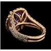 Image 3 : 14KT Rose Gold 3.20ct Tanzanite and Diamond Ring