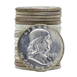 Roll of (20) 1959 Brilliant Uncirculated Franklin Half Dollar Coins