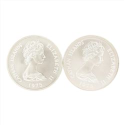 Lot of (2) 1975 Cayman Islands $50 Silver Coins