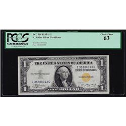1935A $1 Silver Certificate WWII Emergency North Africa Note PCGS Choice New 63