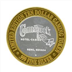.999 Silver Comstock Hotel and Casino $10 Casino Gaming Token Limited Edition