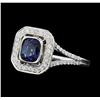 Image 2 : 14KT White Gold 1.19ct Sapphire and Diamond Ring