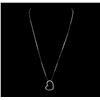 Image 2 : 14KT White Gold 0.35ctw Diamond Pendant with Chain