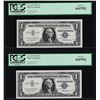 Image 1 : (2) Sequential 1957 $1 Silver Certificate Notes PCGS Gem New 66PPQ