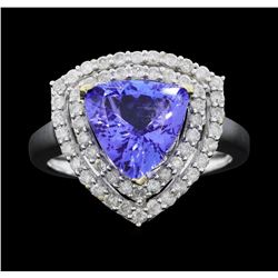 14KT White Gold 2.71ct Tanzanite and Diamond Ring