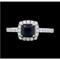Platinum 1.17ct Sapphire and Diamond Ring