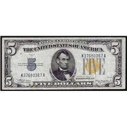 1934A $5 North Africa Silver Certificate Emergency Note
