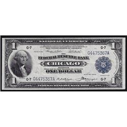 1918 $1 Federal Reserve Bank of Chicago National Currency Note