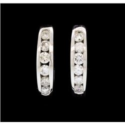 14KT White Gold 0.50ctw Diamond Huggie Earrings