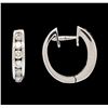 Image 2 : 14KT White Gold 0.50ctw Diamond Huggie Earrings